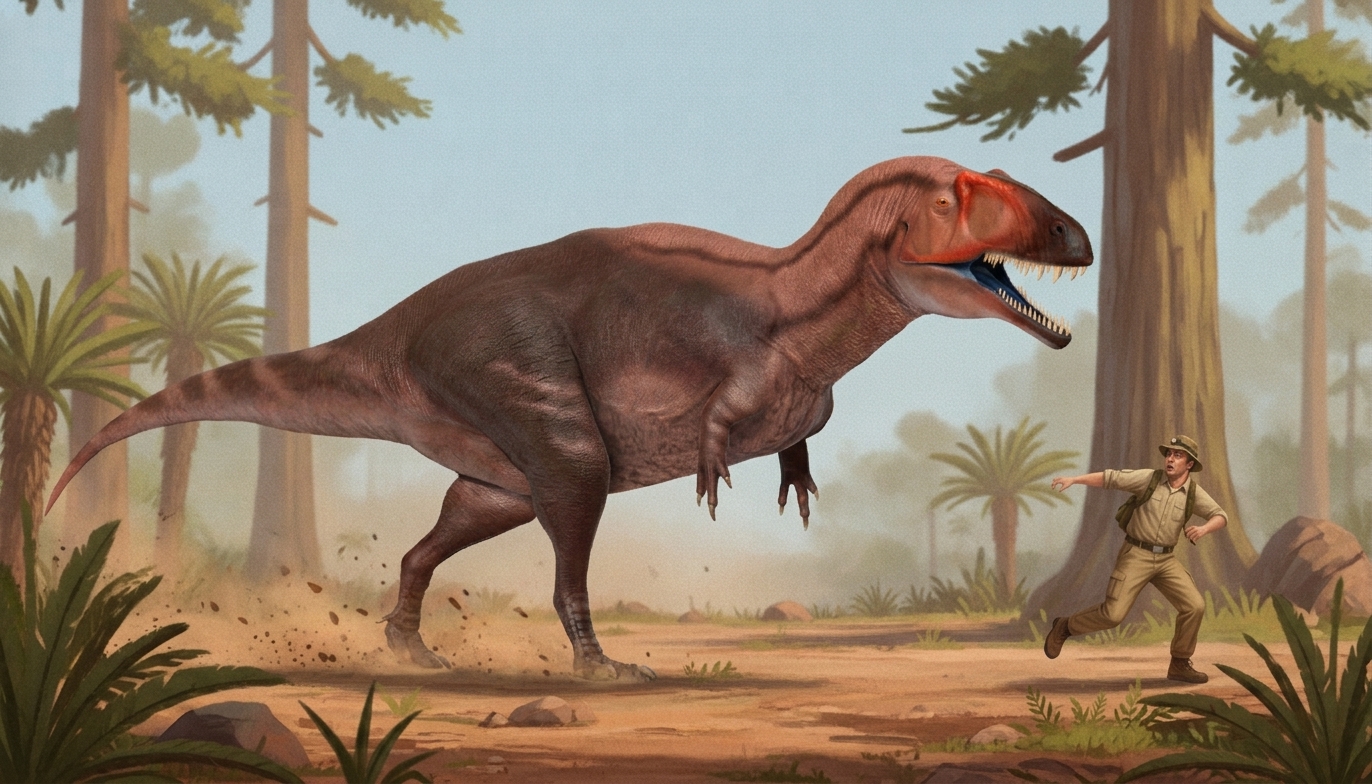Acrocanthosaurus (Acrocanthosaurus atokensis) rekonstrukciós illusztráció