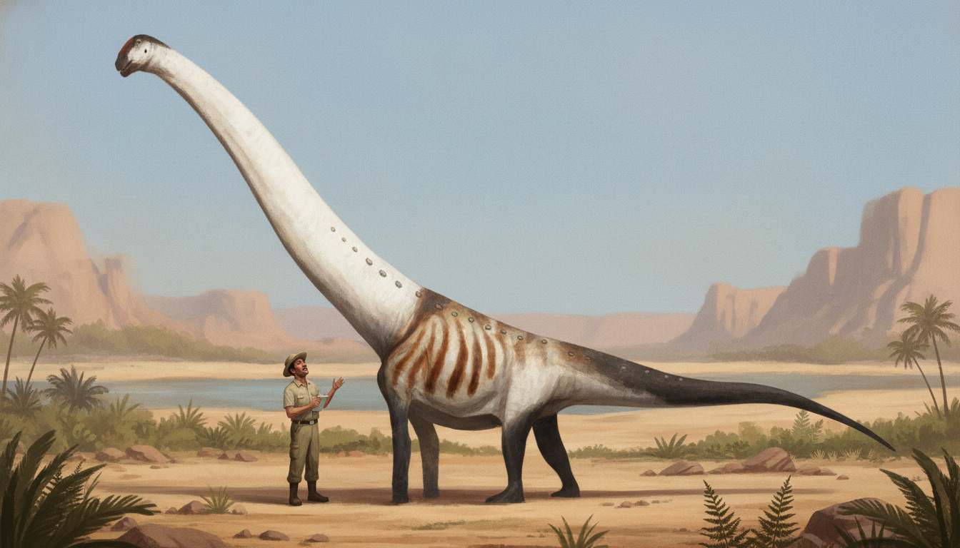 Aegyptosaurus (Aegyptosaurus baharijensis) rekonstrukciós illusztráció
