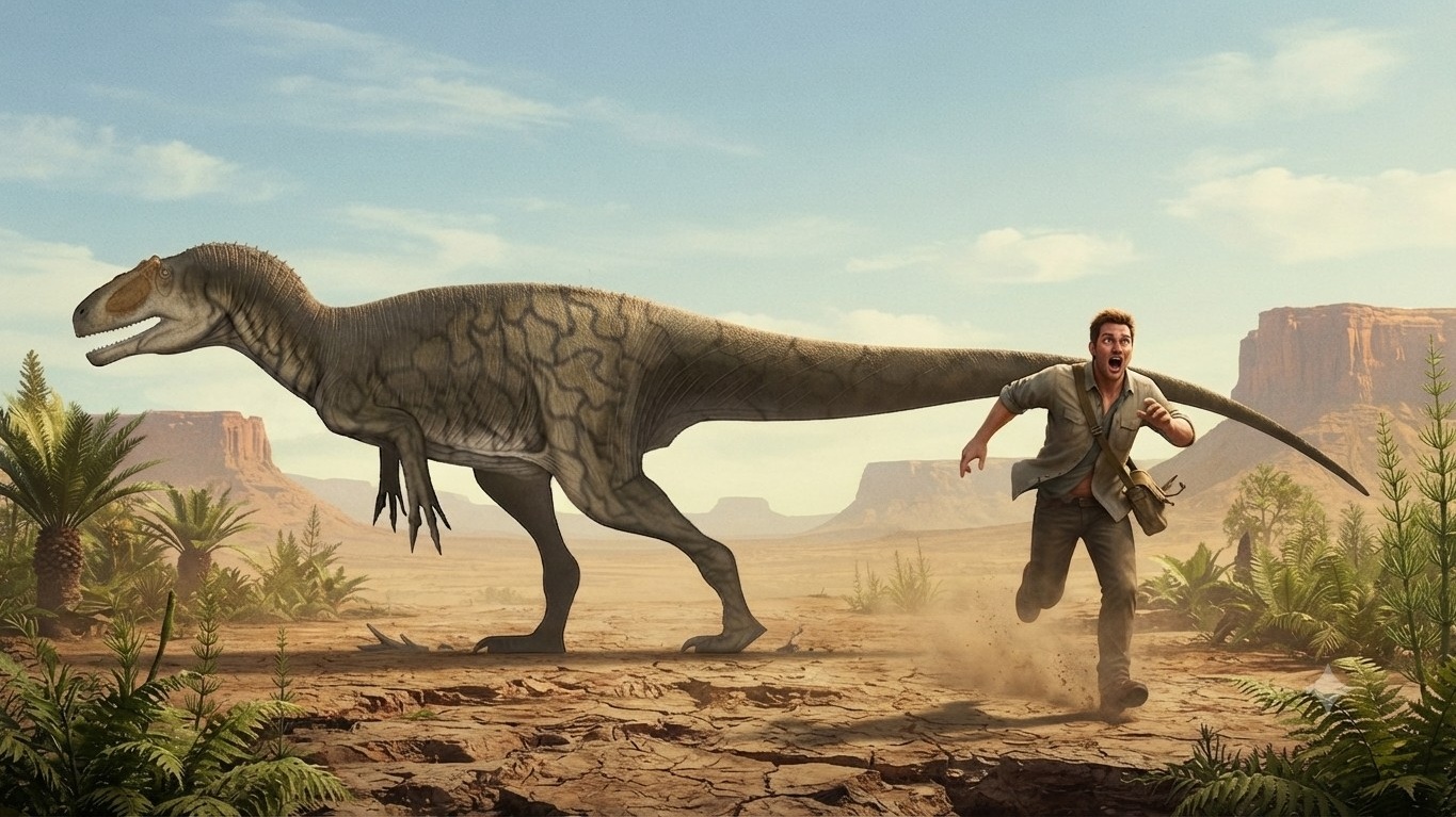 Allosaurus (Allosaurus fragilis) rekonstrukciós illusztráció