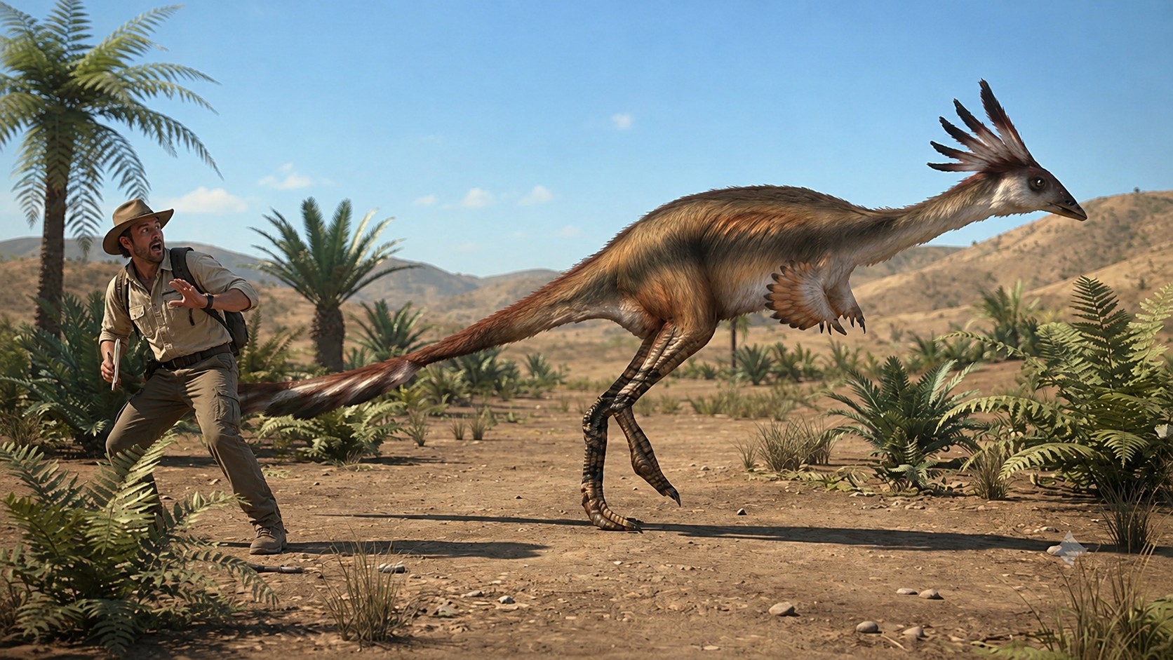 Alvarezsaurus (Alvarezsaurus calvoi) rekonstrukciós illusztráció