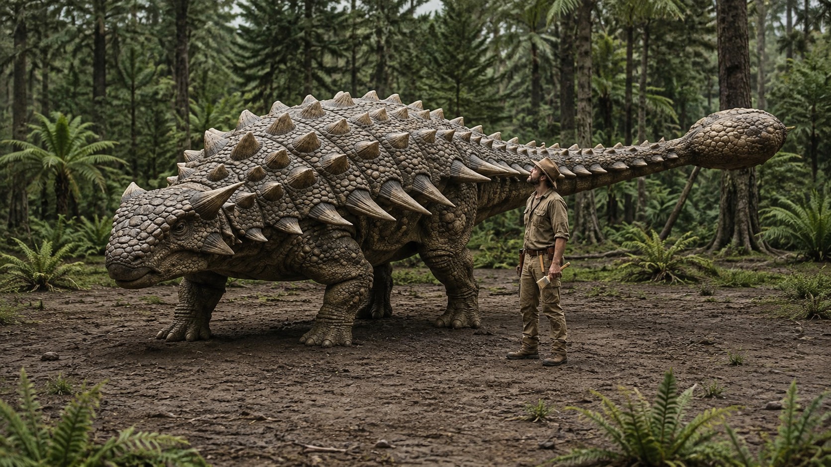 Ankylosaurus (Ankylosaurus magniventris) rekonstrukciós illusztráció