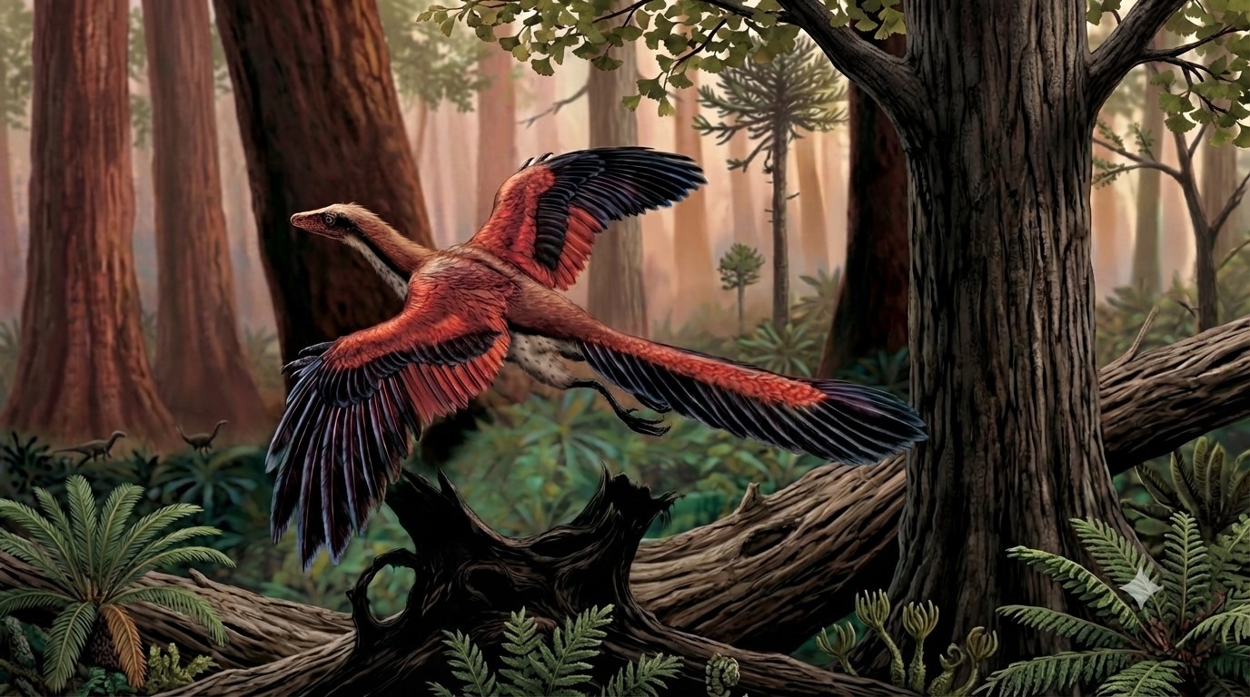 Archaeopteryx (Archaeopteryx lithographica) rekonstrukciós illusztráció