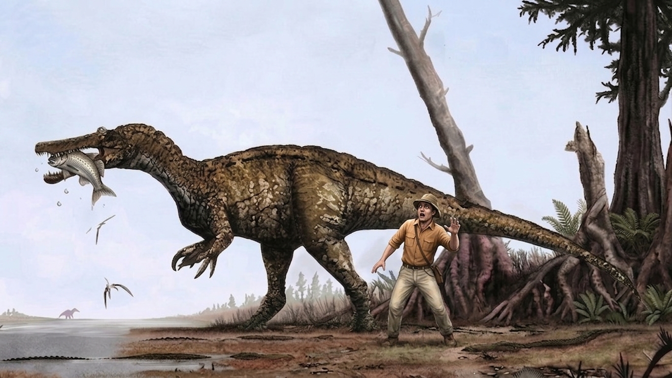 Baryonyx (Baryonyx walkeri) rekonstrukciós illusztráció