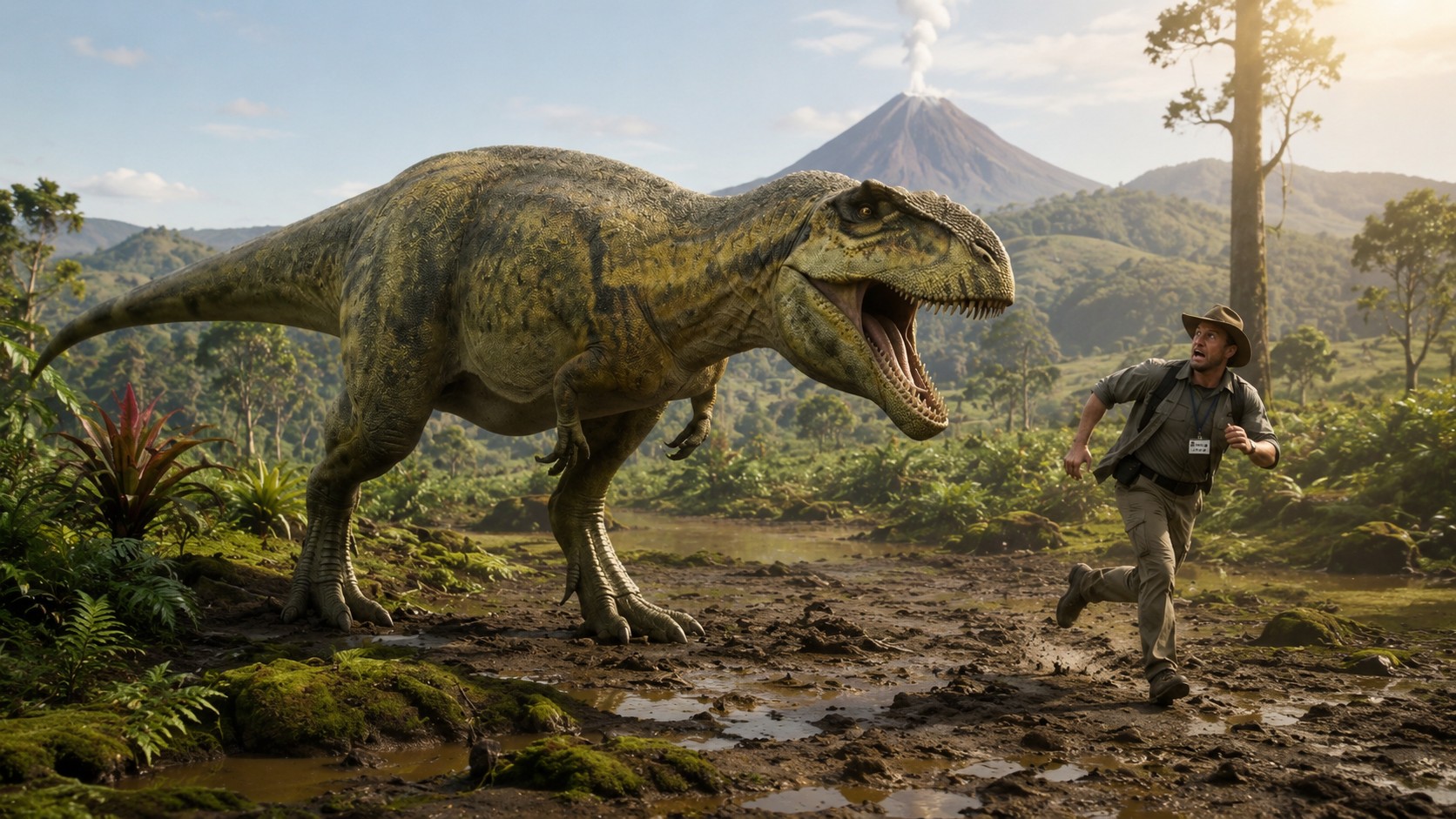 Carcharodontosaurus (Carcharodontosaurus saharicus) rekonstrukciós illusztráció