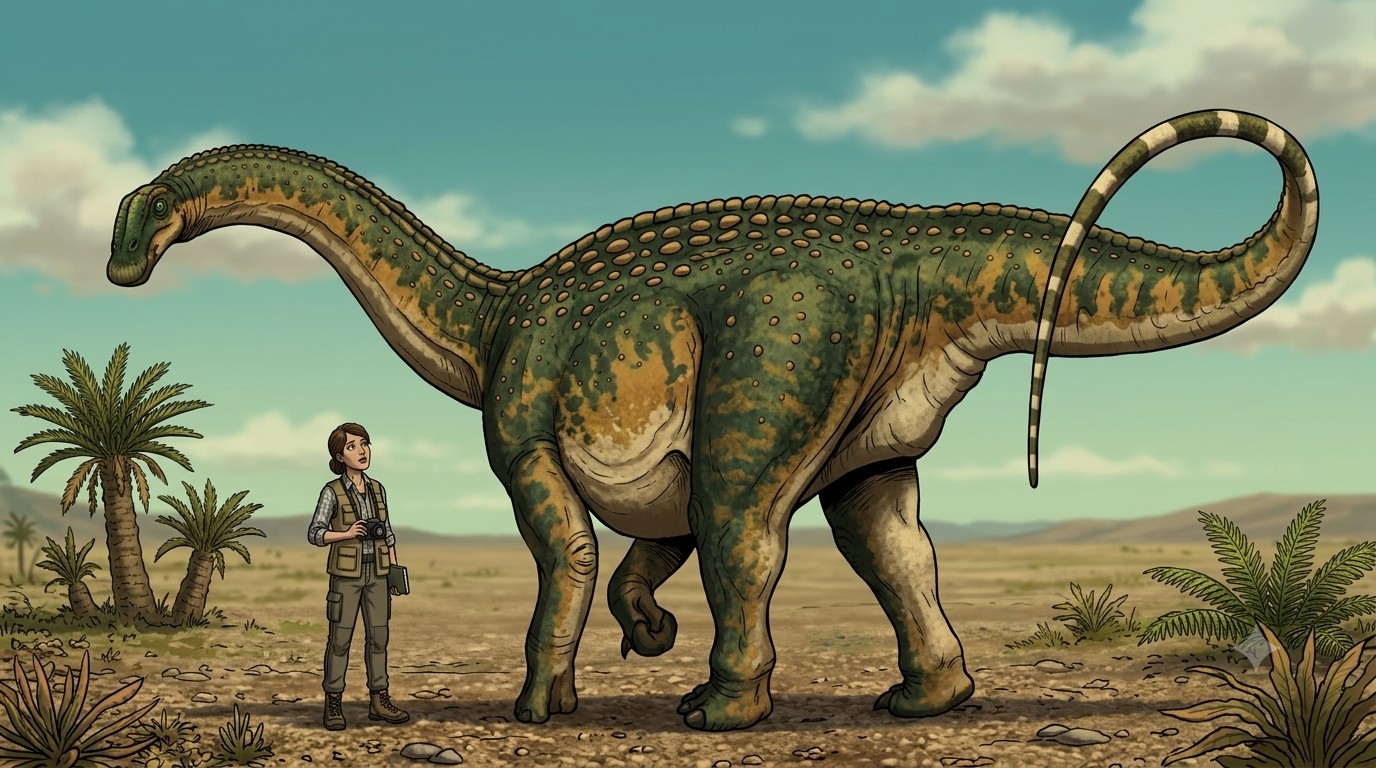 Chubutisaurus (Chubutisaurus insignis) rekonstrukciós illusztráció