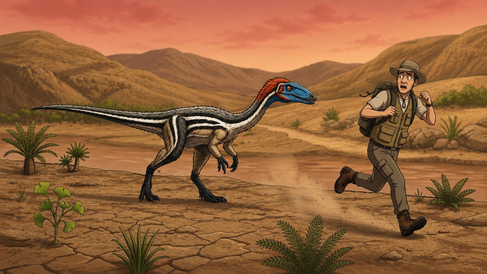Coelophysis (Coelophysis bauri) rekonstrukciós illusztráció