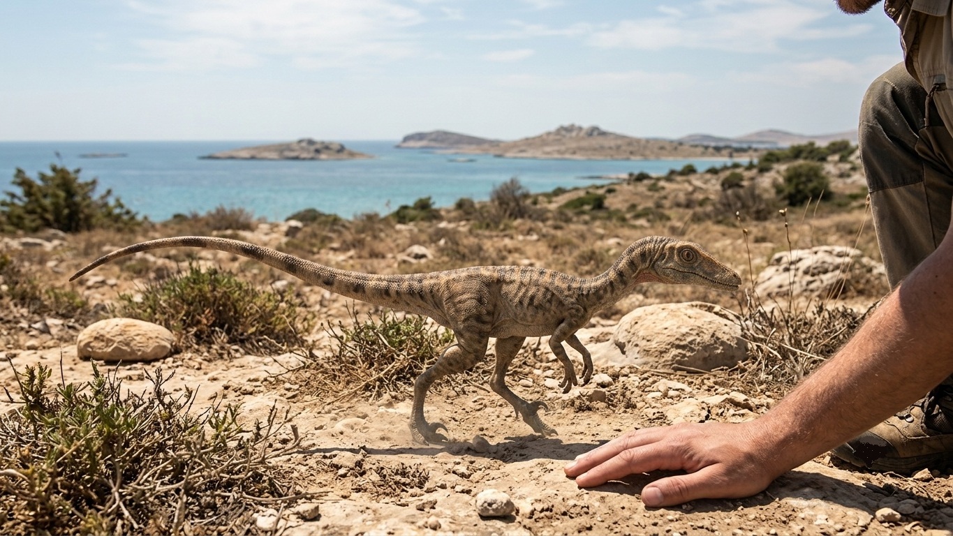 Compsognathus (Compsognathus longipes) rekonstrukciós illusztráció