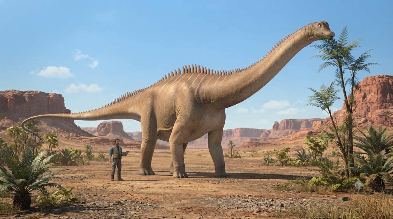 Diplodocus (Diplodocus carnegii) rekonstrukciós illusztráció