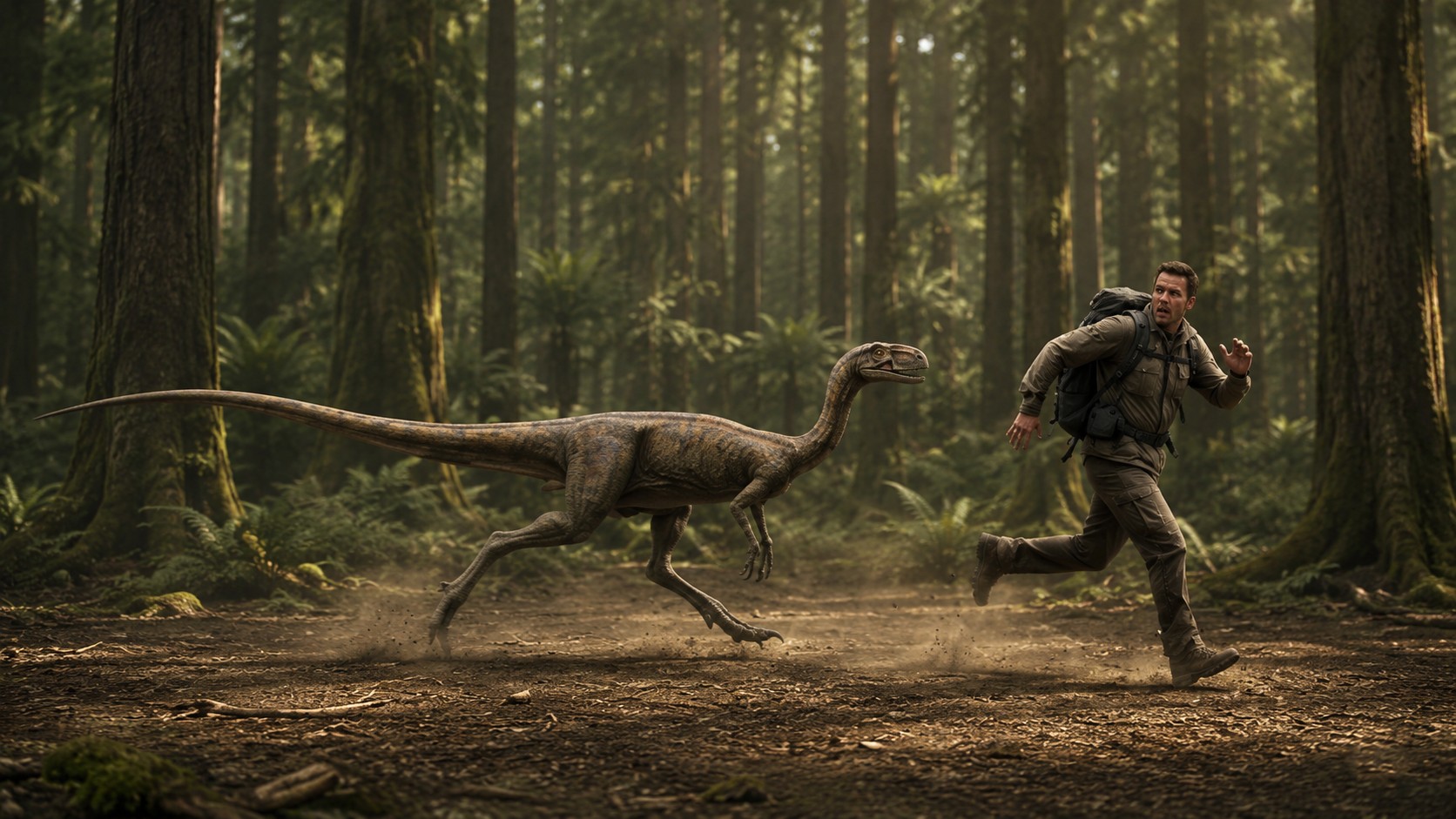 Elaphrosaurus (Elaphrosaurus bambergi) rekonstrukciós illusztráció