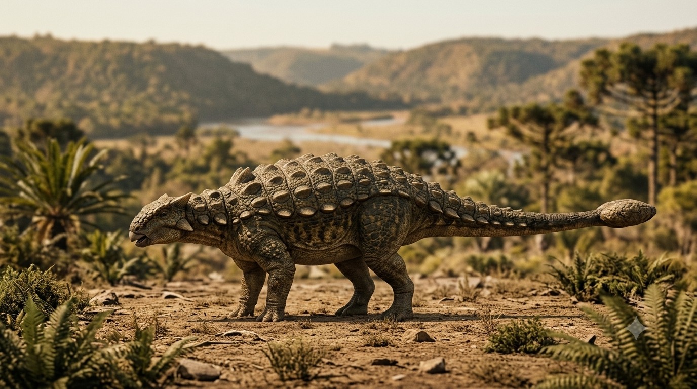 Euoplocephalus (Euoplocephalus tutus) rekonstrukciós illusztráció
