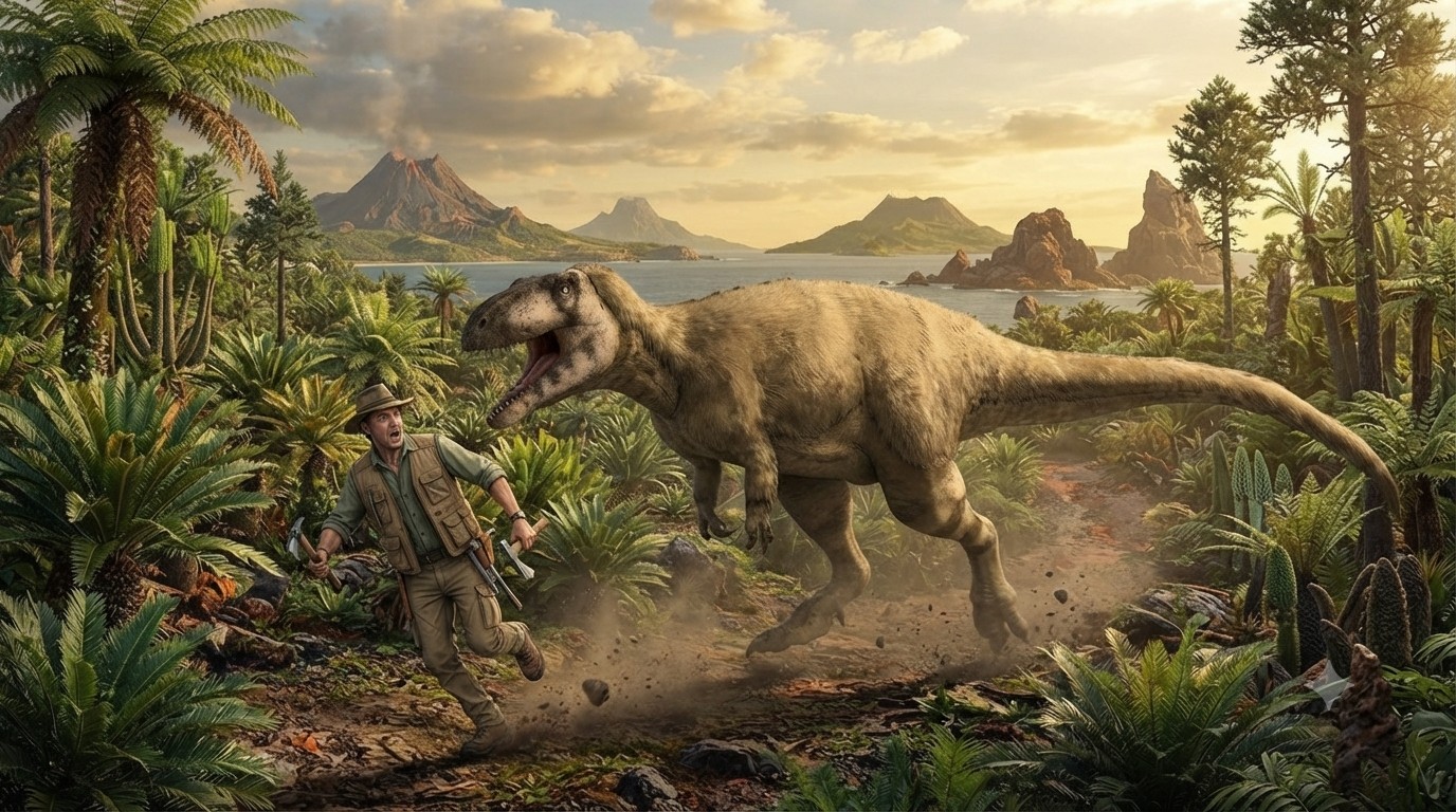 Eustreptospondylus (Eustreptospondylus oxoniensis) rekonstrukciós illusztráció