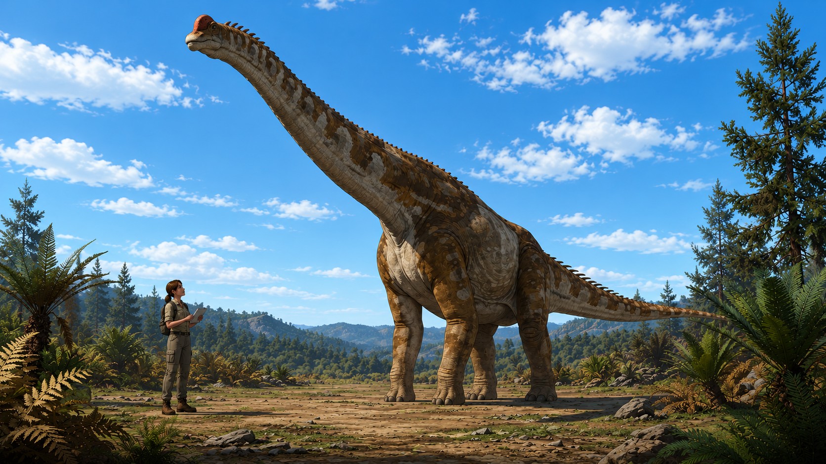 Giraffatitan (Giraffatitan brancai) rekonstrukciós illusztráció