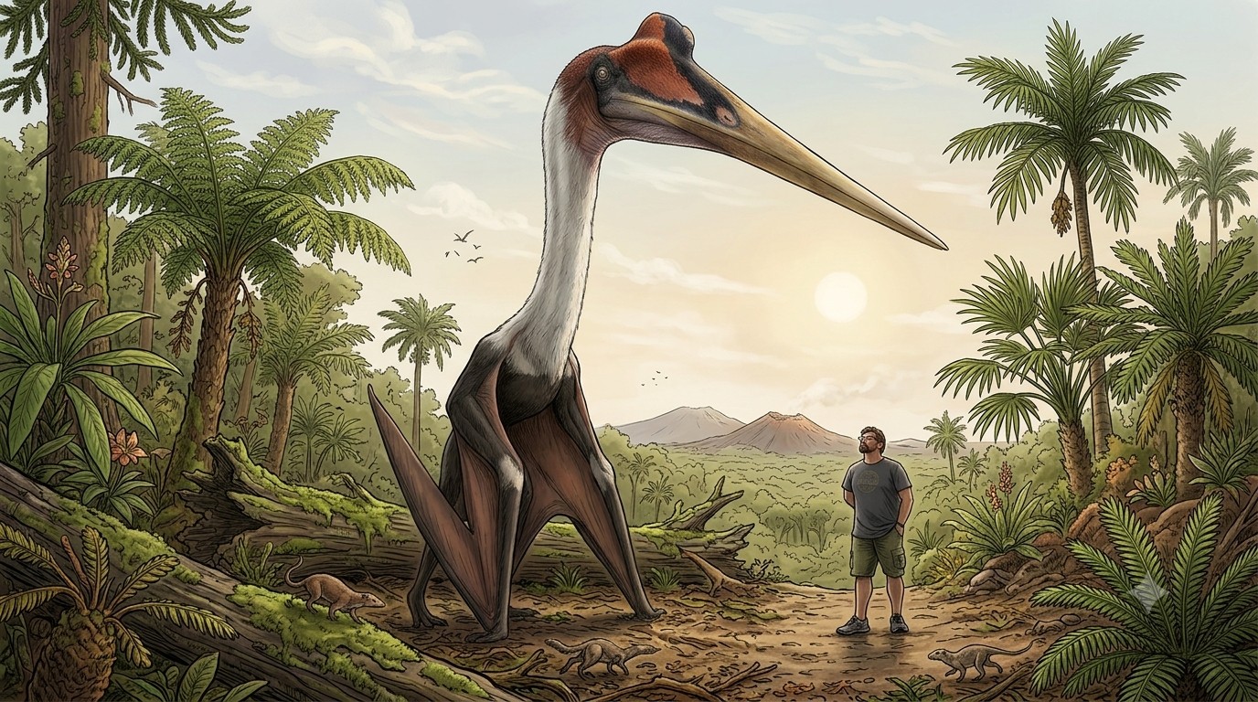 Hatzegopteryx (Hatzegopteryx thambema) rekonstrukciós illusztráció