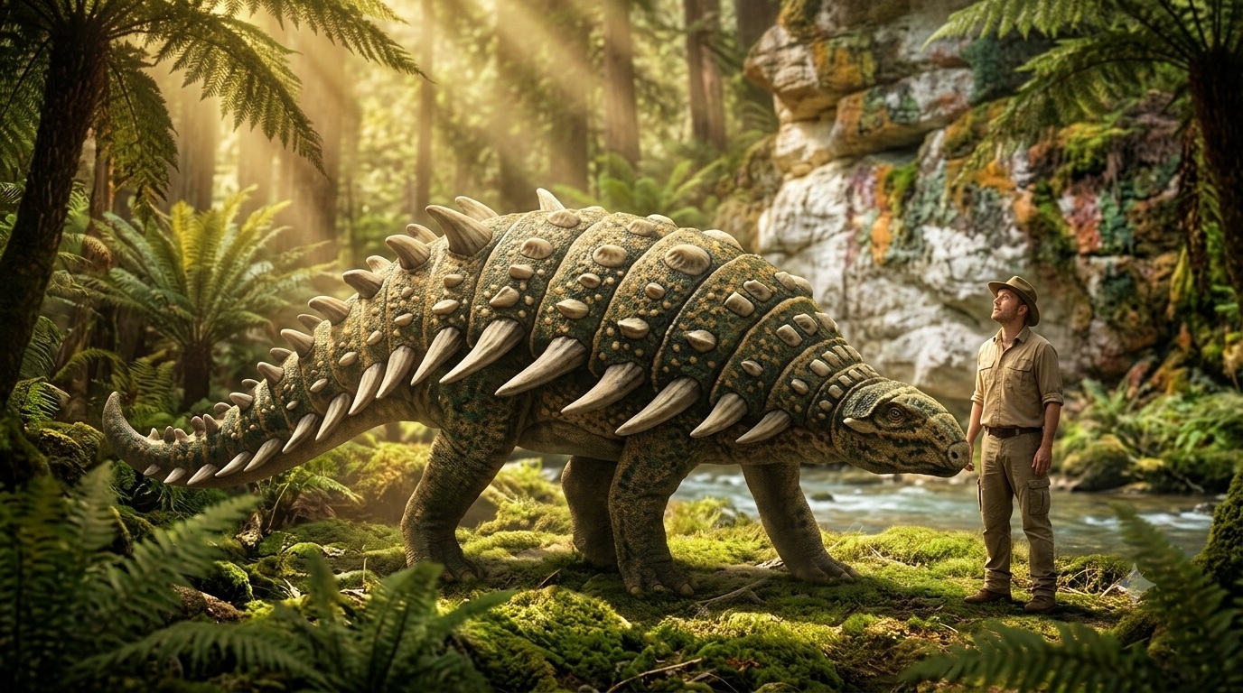 Hylaeosaurus (Hylaeosaurus armatus) rekonstrukciós illusztráció