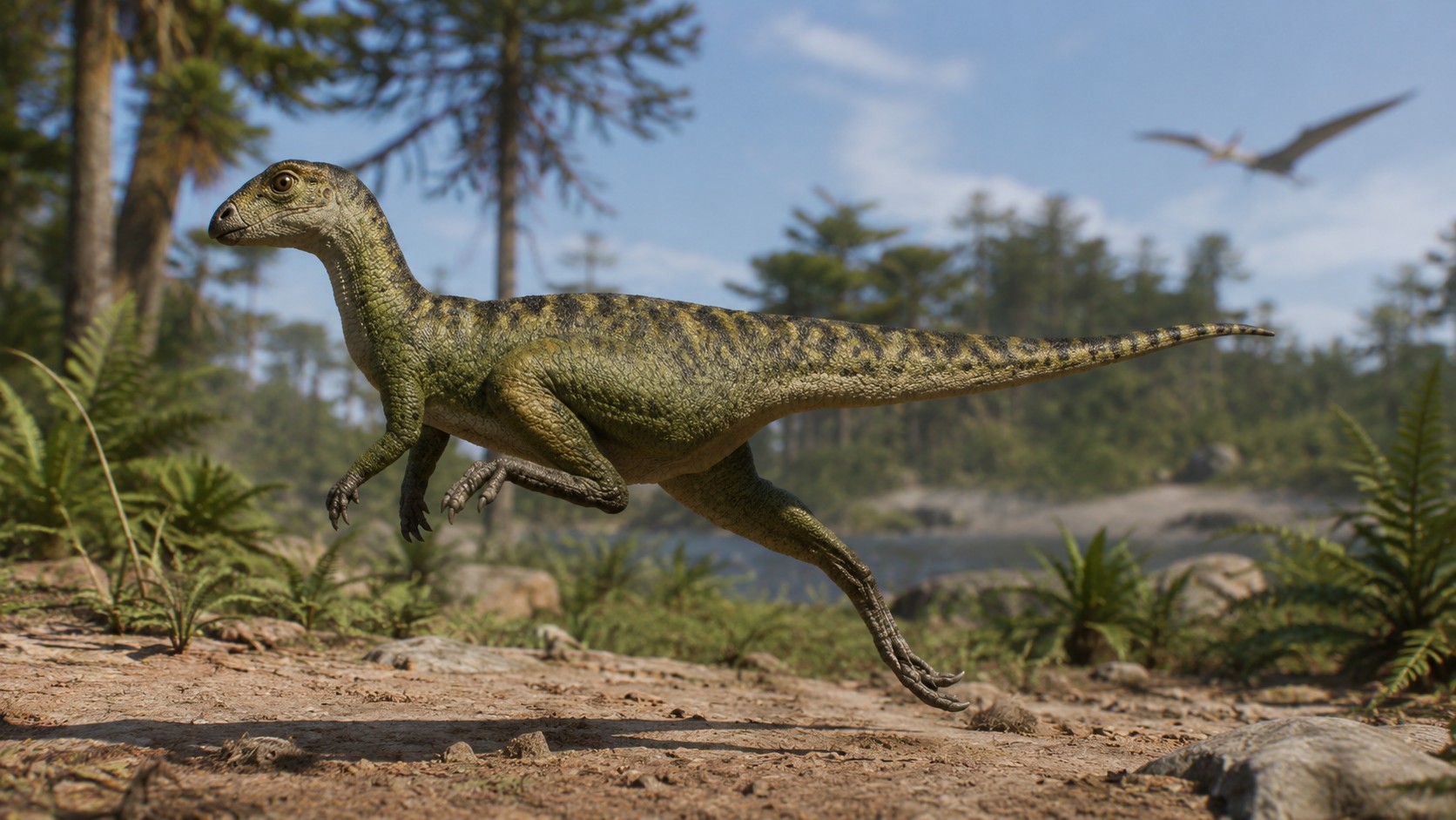 Leaellynasaura (Leaellynasaura amicagraphica) rekonstrukciós illusztráció