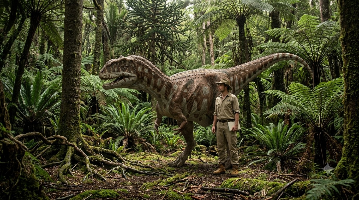 Majungasaurus (Majungasaurus crenatissimus) rekonstrukciós illusztráció