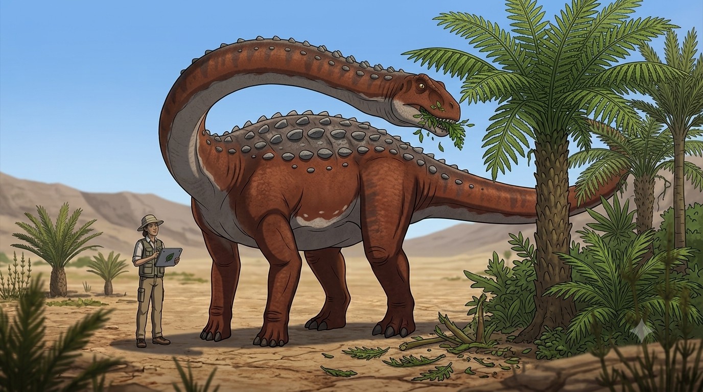 Neuquenosaurus (Neuquenosaurus australis) rekonstrukciós illusztráció
