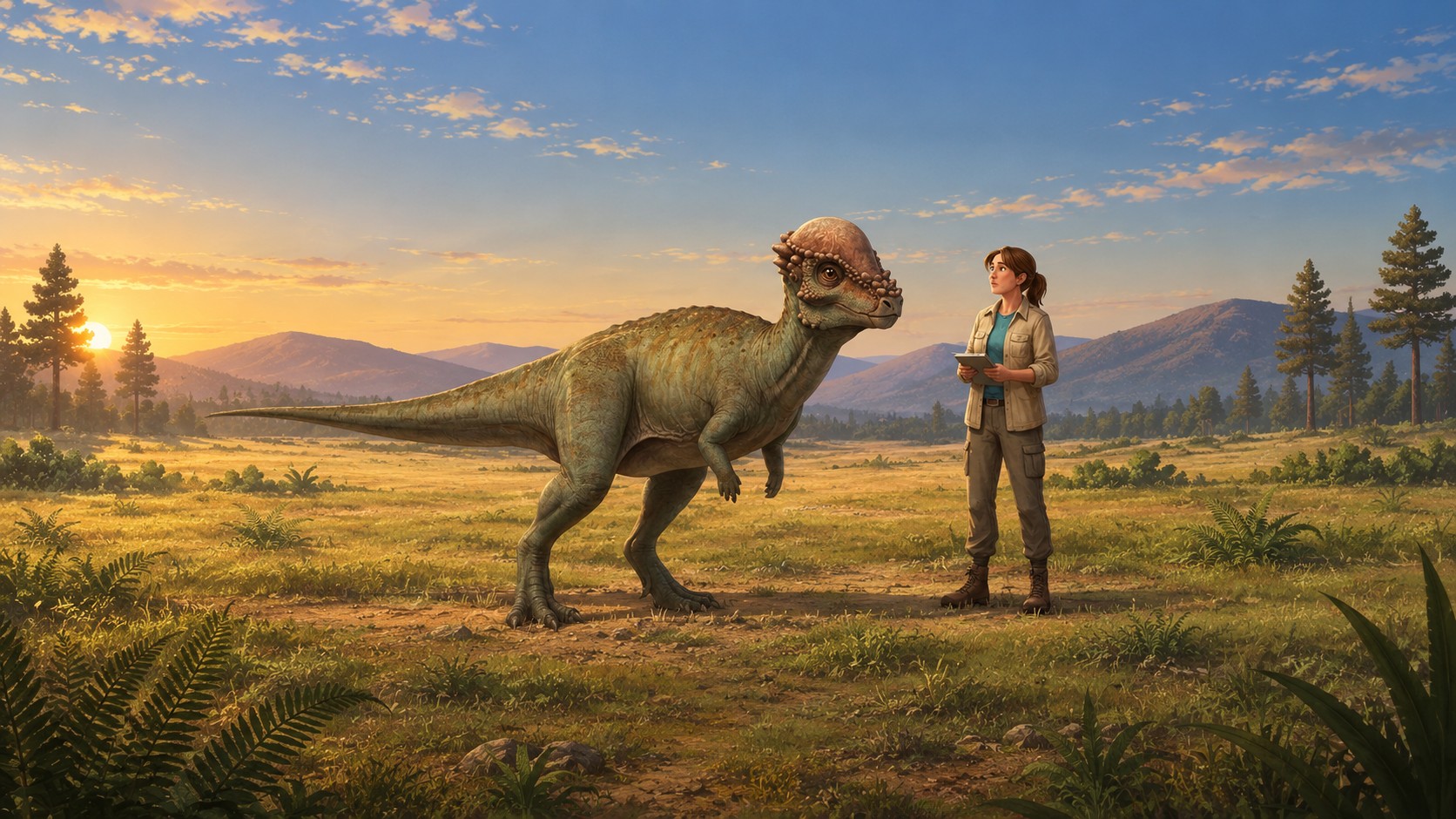 Pachycephalosaurus (Pachycephalosaurus wyomingensis) rekonstrukciós illusztráció