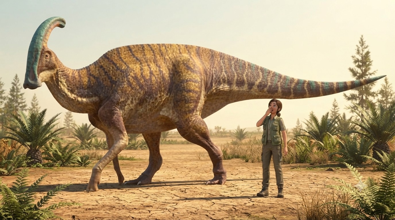 Parasaurolophus (Parasaurolophus walkeri) rekonstrukciós illusztráció