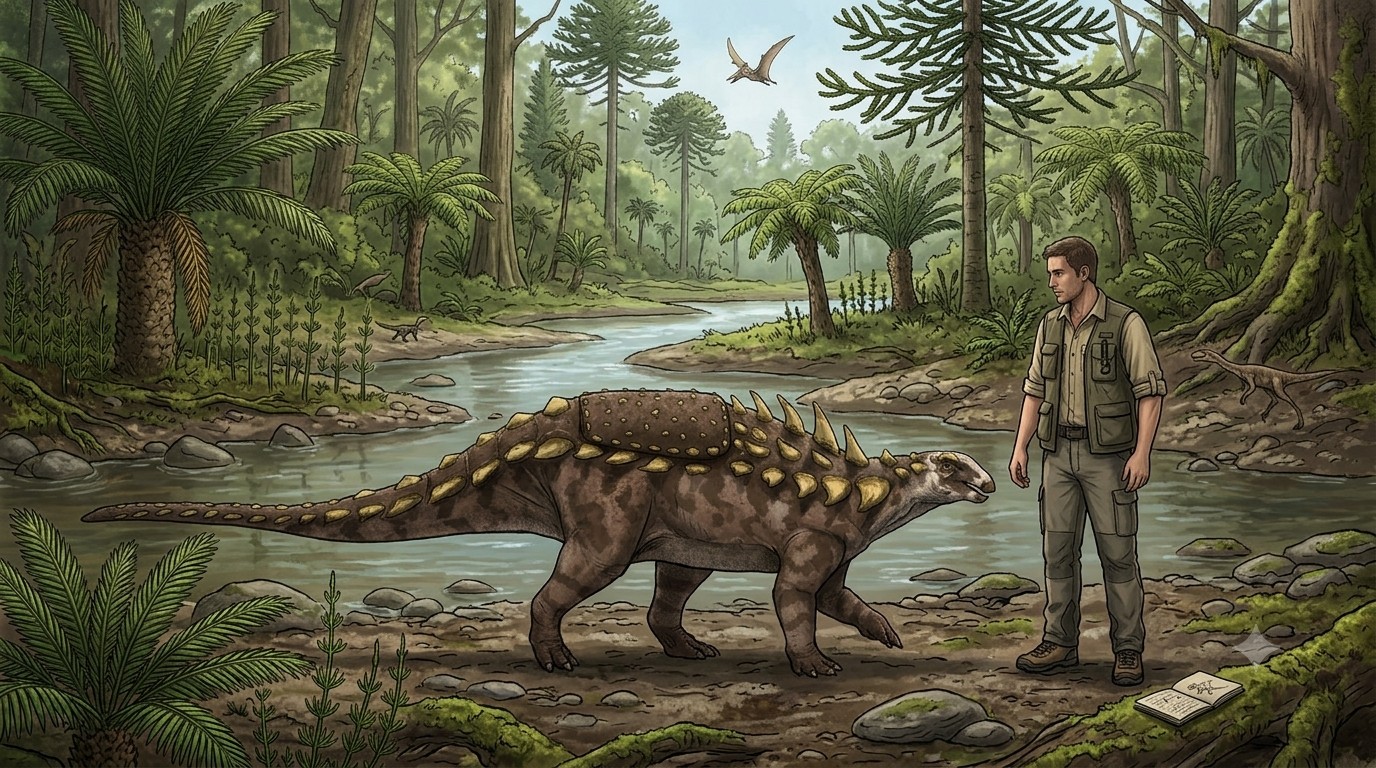 Polacanthus (Polacanthus foxii) rekonstrukciós illusztráció