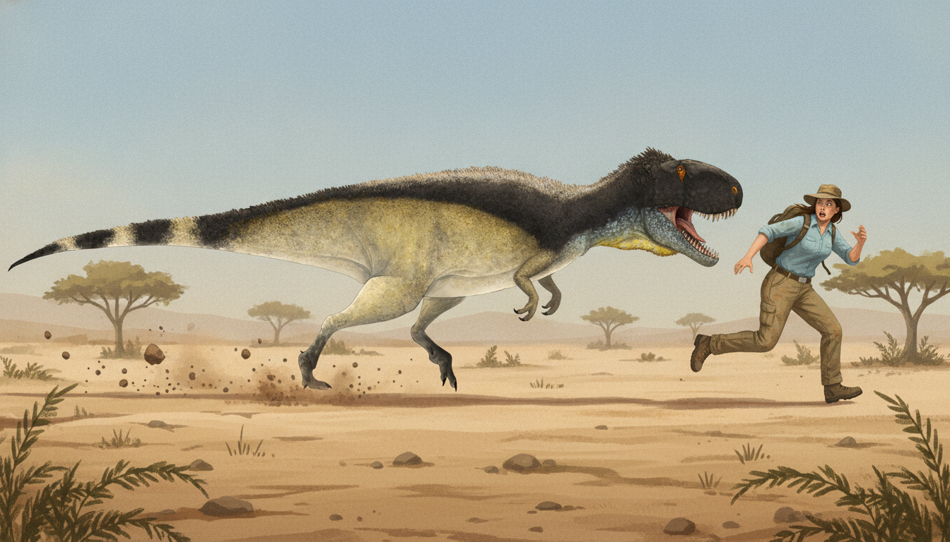 Rugops (Rugops primus) rekonstrukciós illusztráció