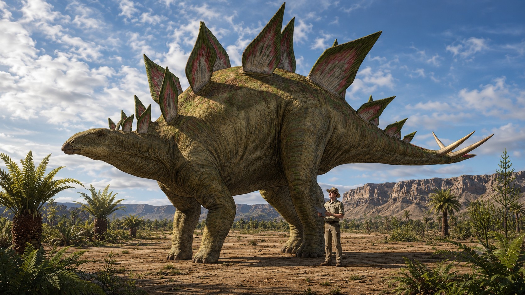 Stegosaurus (Stegosaurus stenops) rekonstrukciós illusztráció