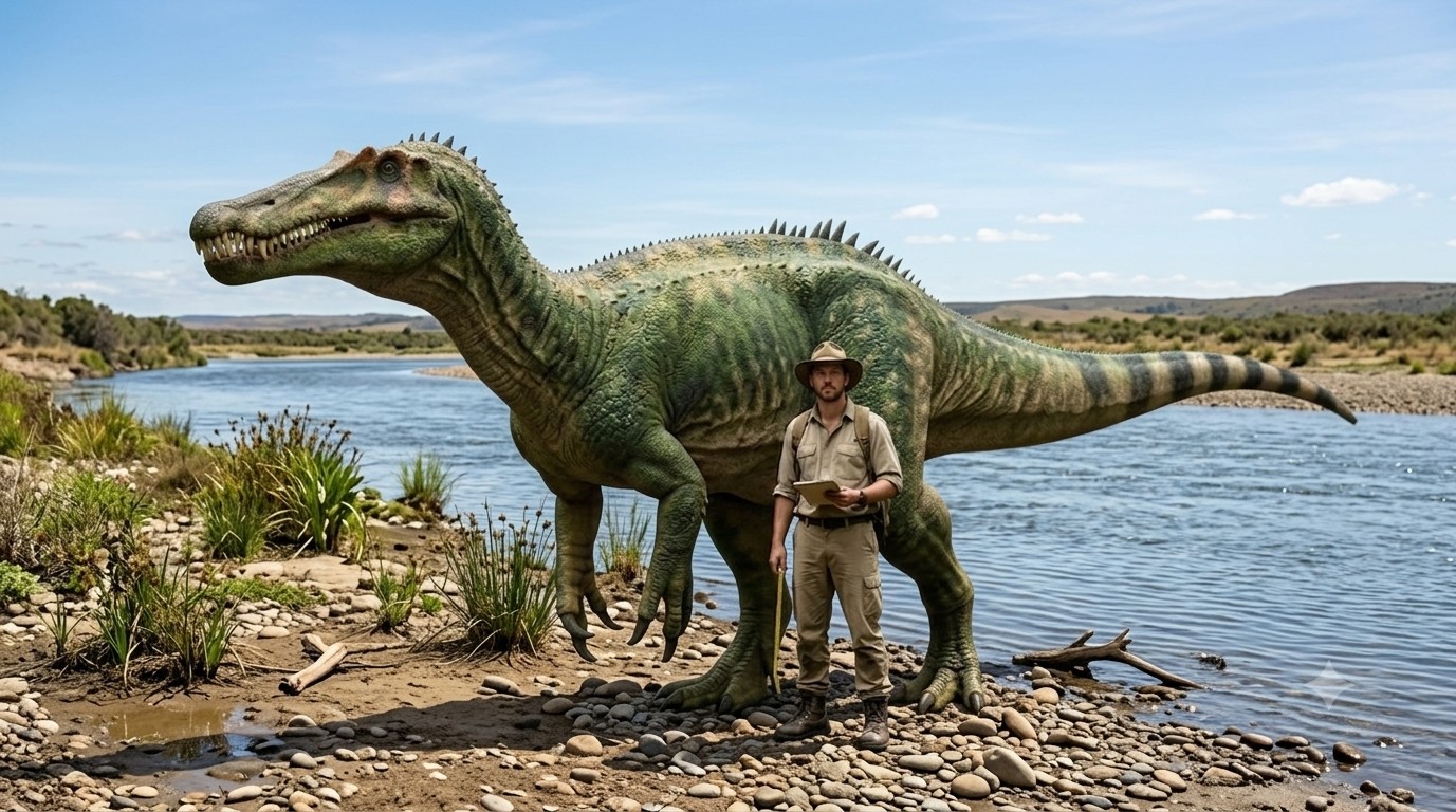 Suchomimus (Suchomimus tenerensis) rekonstrukciós illusztráció