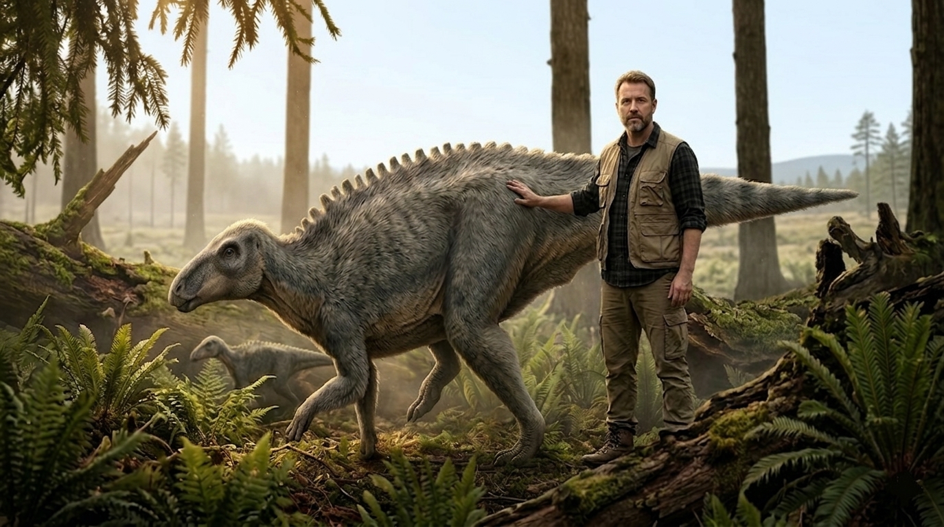 Telmatosaurus (Telmatosaurus transsylvanicus) rekonstrukciós illusztráció