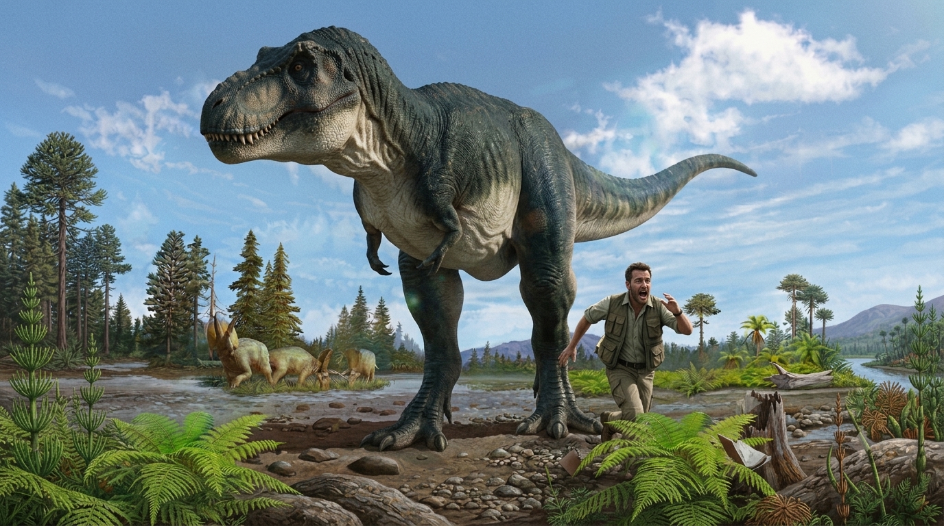 Tyrannosaurus (Tyrannosaurus rex) rekonstrukciós illusztráció