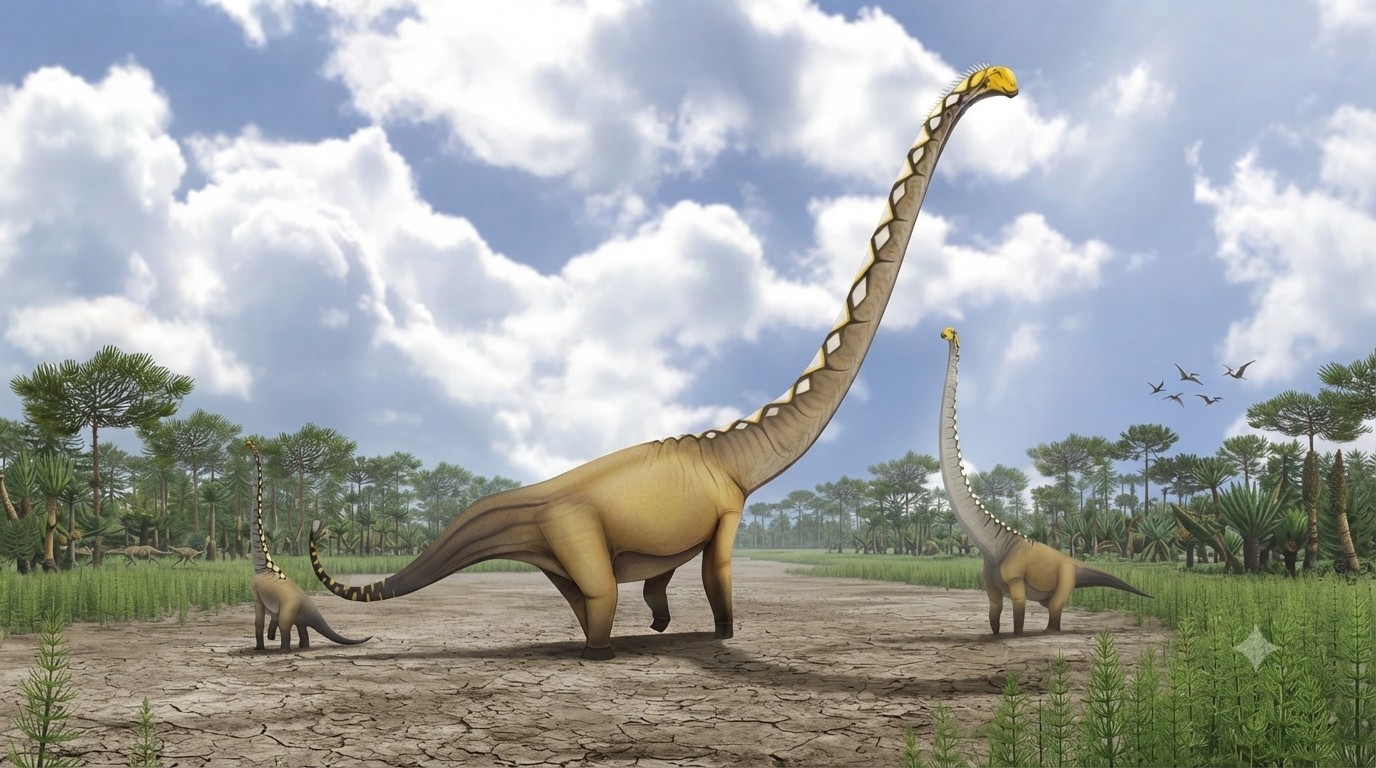 Uragasaurus (Uragasaurus kalasinensis) rekonstrukciós illusztráció
