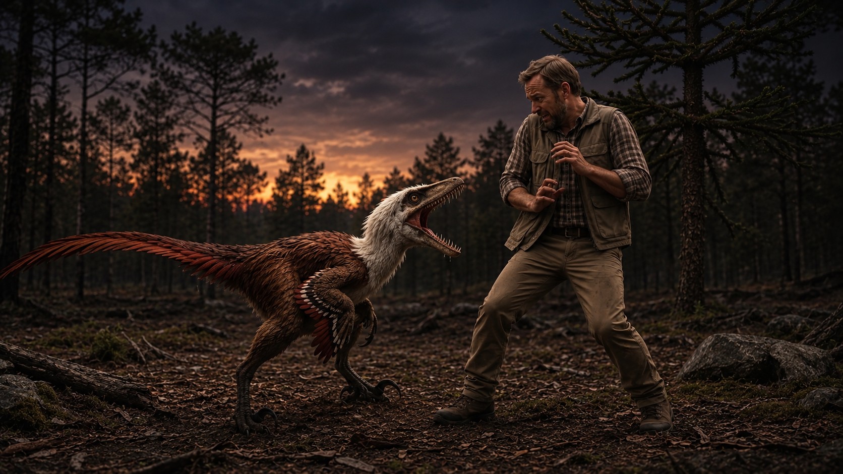 Velociraptor (Velociraptor mongoliensis) rekonstrukciós illusztráció